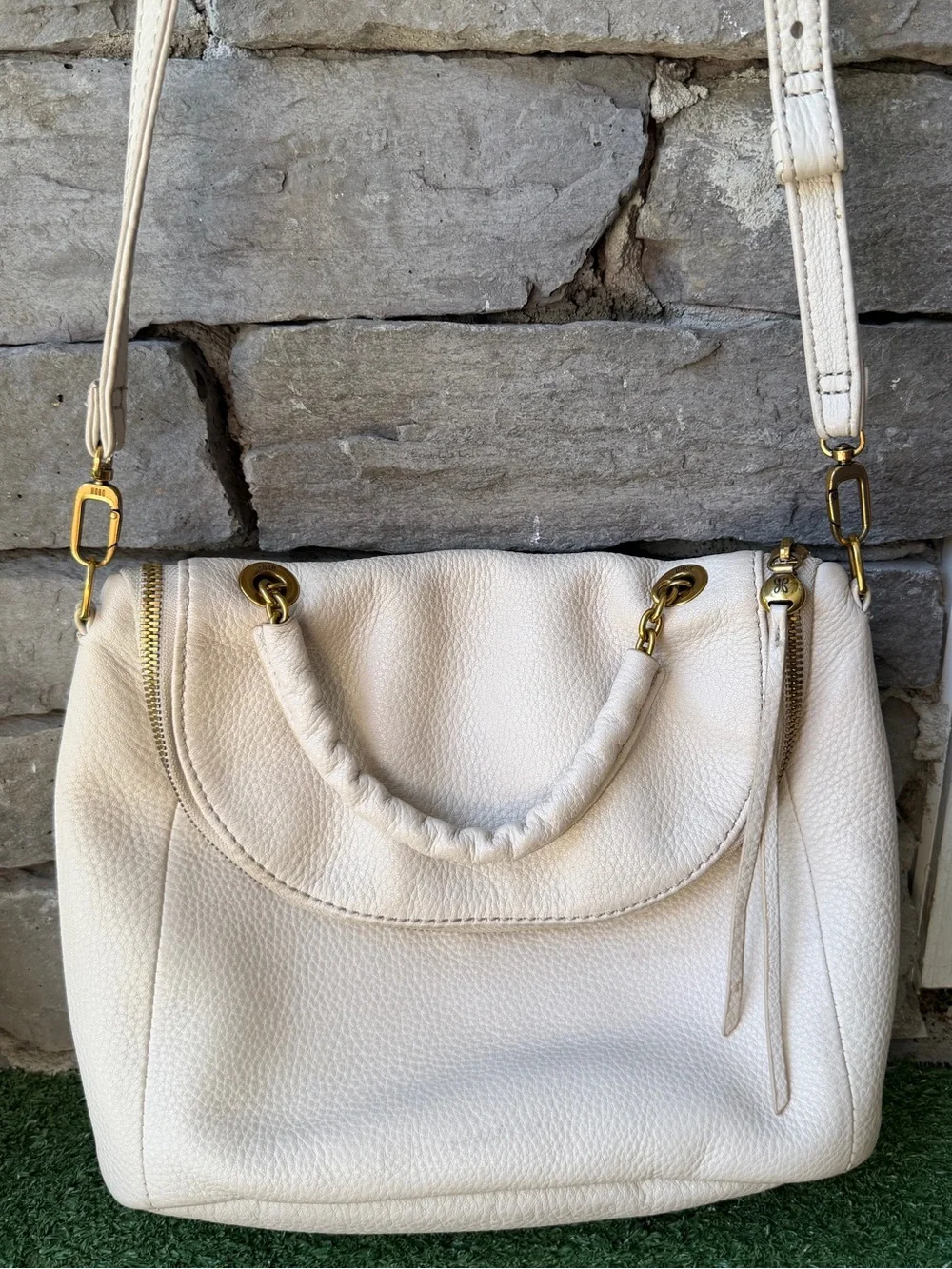 HOBO Fern Cream Pebbled Leather Women’s Crossbody Bag